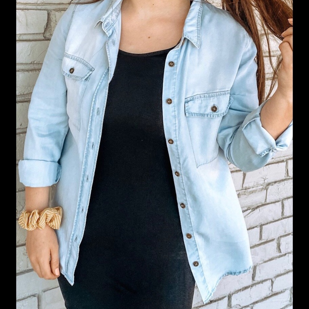 Chambray denim button up